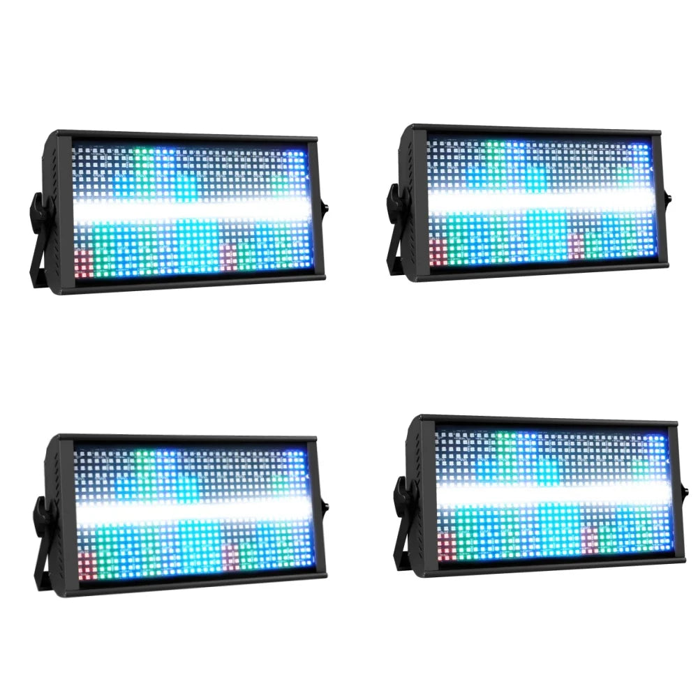 200W LED RGBW 4in1 dj 48 Zone Partition Strobe Light White 8000K DMX Super Bright Dj Wash Bar Strobe Stage Lighting Effects