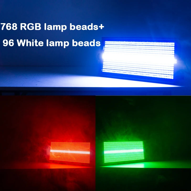 Strobe Light LED 48+8 Segement RGBW Strobe DMX Stage Lighting Washer Effect Club Night Party Dj Disco Horse Racing Lamp