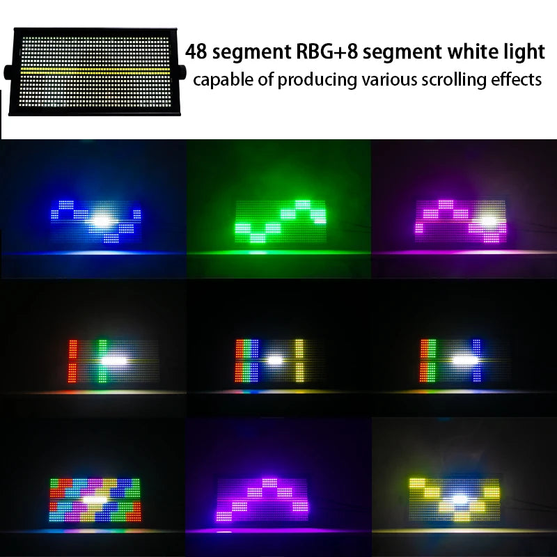 Strobe Light LED 48+8 Segement RGBW Strobe DMX Stage Lighting Washer Effect Club Night Party Dj Disco Horse Racing Lamp