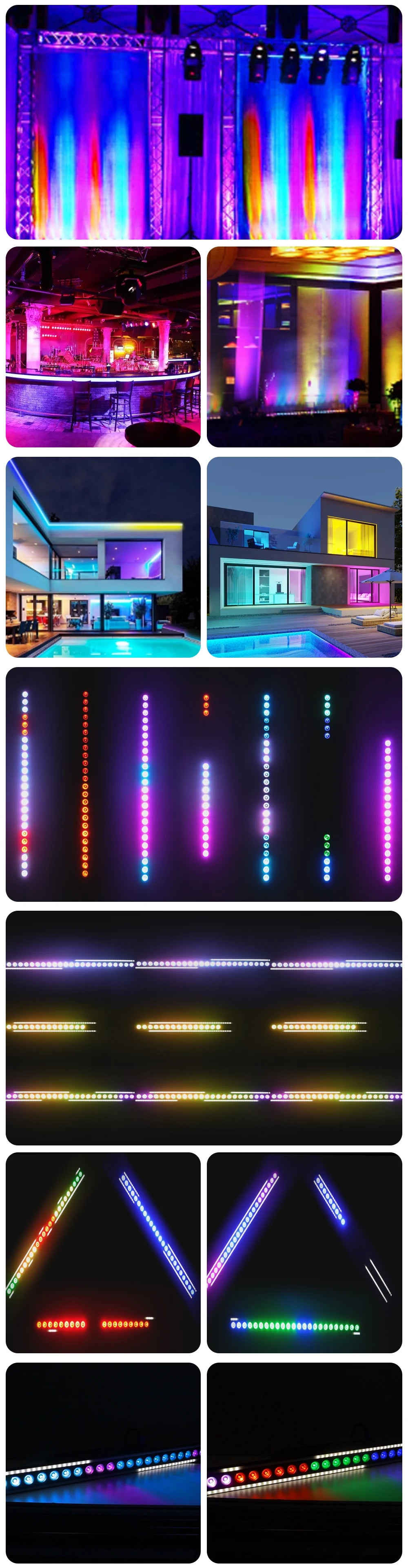 LED Beam 24X4W RGBW 4IN1 Wall Wash Light With Warm White SMD Racing Horse Strobe Bar Strip Light Remote Control DMX512 DJ Club